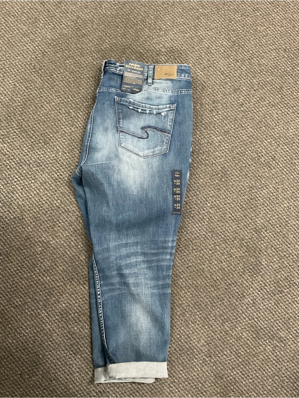 Silver Jeans Womens Blue Boyfriend Jeans